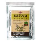 Sattva Natural Herbal Dye for Hair naturalna ziołowa farba do włosów Dark Brown 10g