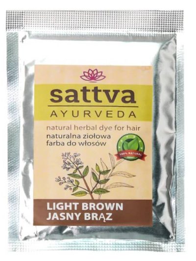 Sattva Natural Herbal Dye for Hair naturalna ziołowa farba do włosów Light Brown 10g