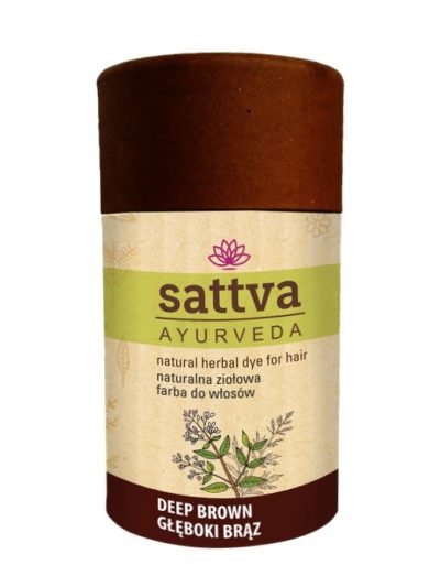 Sattva Natural Herbal Dye for Hair naturalna ziołowa farba do włosów Deep Brown 150g