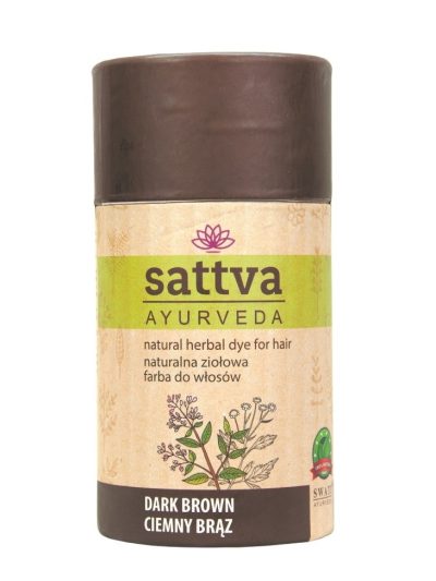 Sattva Natural Herbal Dye for Hair naturalna ziołowa farba do włosów Dark Brown 150g