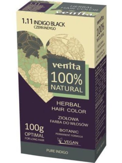 Venita Herbal Hair Color ziołowa farba do włosów 1.11 Czerń Indygo 100g