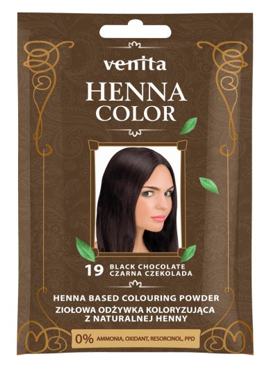 Venita Henna Color ziołowa odżywka koloryzująca z naturalnej henny 19 Czarna Czekolada