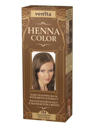 Venita Henna Color balsam koloryzujący z ekstraktem z henny 114 Złoty Brąz 75ml