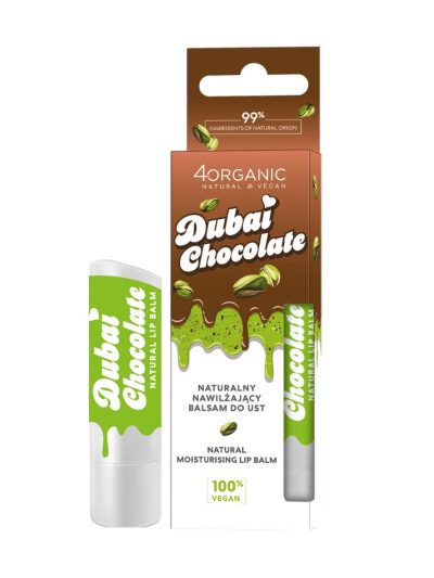 4organic Naturalny nawilżający balsam do ust Dubajska czekolada 5g