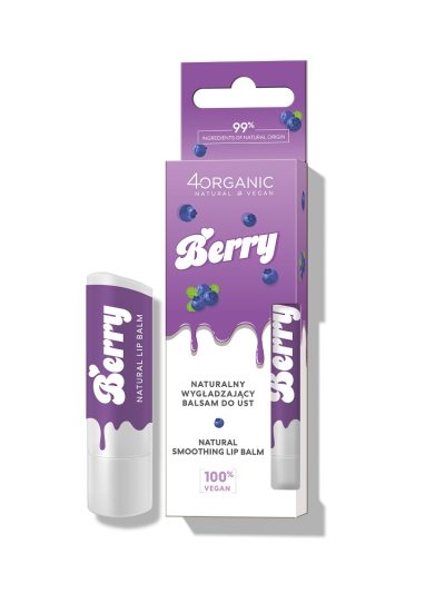 4organic Naturalny wygładzający balsam do ust Berry 5g