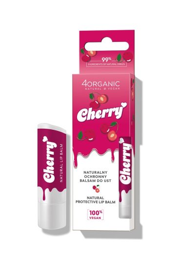 4organic Naturalny ochronny balsam do ust Cherry 5g