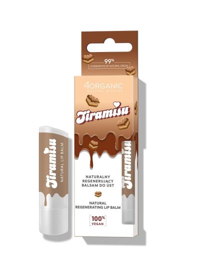 4organic Naturalny regenerujący balsam do ust Tiramisu 5g