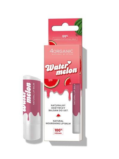 4organic Naturalny odżywczy balsam do ust Watermelon 5g