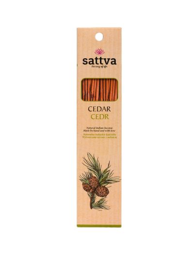 Sattva Natural Indian Incense naturalne indyjskie kadzidełko Cedr 15szt