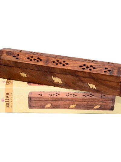 Sattva Incence Wooden Box drewniana podstawka na kadzidełka Elephant