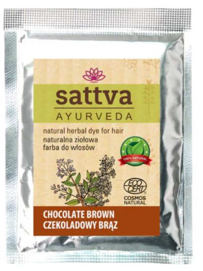 Sattva Natural Herbal Dye for Hair naturalna ziołowa farba do włosów Chocolate Brown 10g