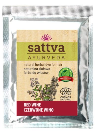 Sattva Natural Herbal Dye for Hair naturalna ziołowa farba do włosów Red Wine 10g