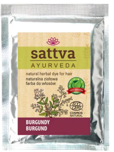 Sattva Natural Herbal Dye for Hair naturalna ziołowa farba do włosów Burgundy 10g
