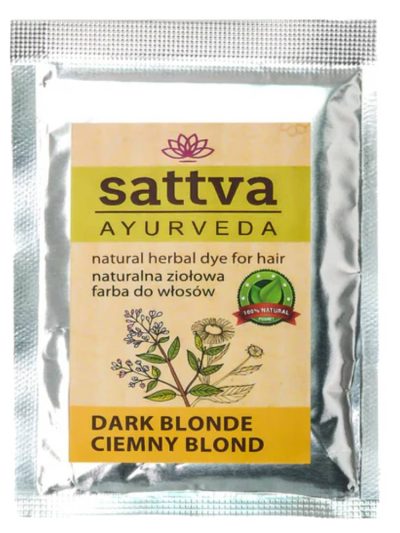 Sattva Natural Herbal Dye for Hair naturalna ziołowa farba do włosów Dark Blonde 10g