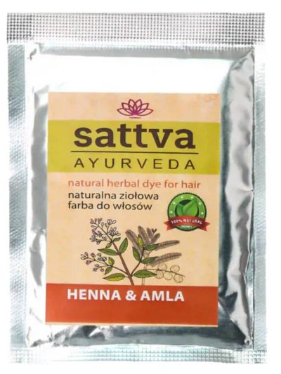 Sattva Natural Herbal Dye for Hair naturalna ziołowa farba do włosów Henna & Amla 10g
