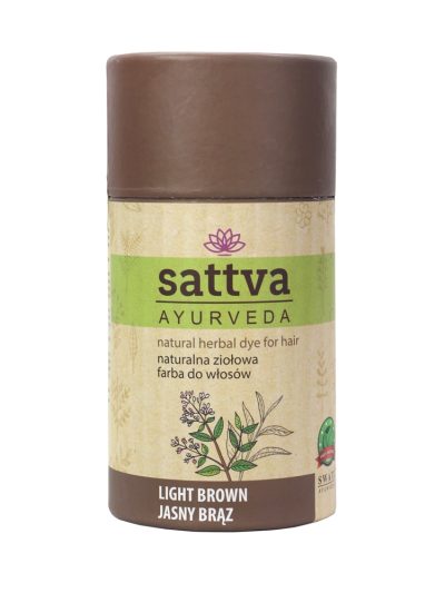 Sattva Natural Herbal Dye for Hair naturalna ziołowa farba do włosów Light Brown 150g