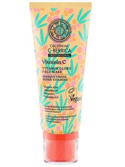 Natura Siberica Oblepikha C-Berrica wegańska maska do twarzy z witaminą C i organicznym hydrolatem z rokitnika ałtajskiego 100ml