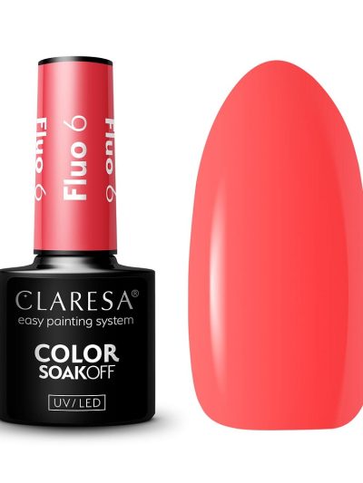Claresa Soak Off UV/LED Fluo lakier hybrydowy 6 5g