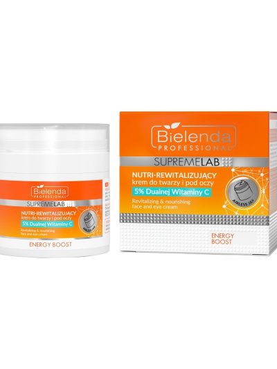 Bielenda Professional SupremeLab Energy Boost nutri-rewitalizujący krem do twarzy i pod oczy 5% podwójnej witaminy C 40ml