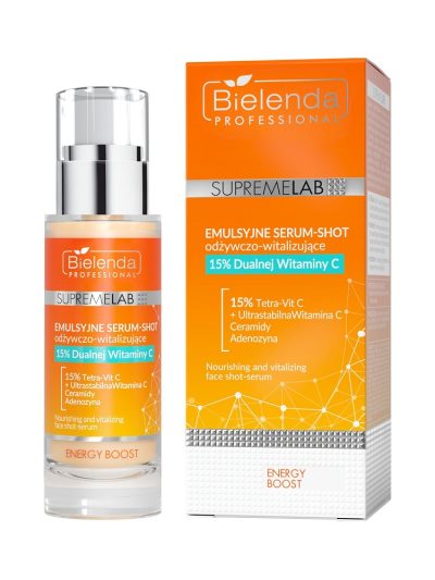 Bielenda Professional SupremeLab Energy Boost emulsyjne serum-shot odżywczo-witalizujące 15% podwójnej witaminy C 30ml