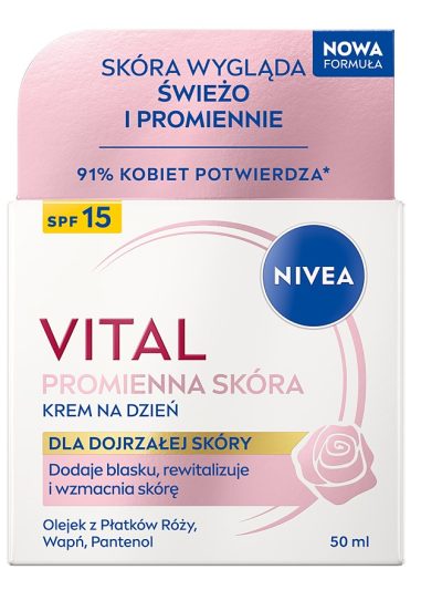 Nivea Vital Promienna Skóra przeciwzmarszczkowy krem na dzień SPF15 50ml