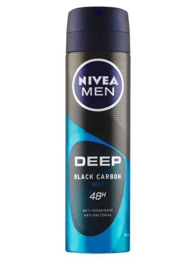 Nivea Men Deep Black Carbon Beat antyperspirant w sprayu z aktywnym węglem 150ml
