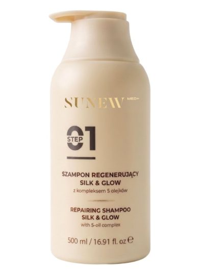 SunewMed+ Silk & Glow szampon regenerujący z kompleksem 5 olejków 500ml
