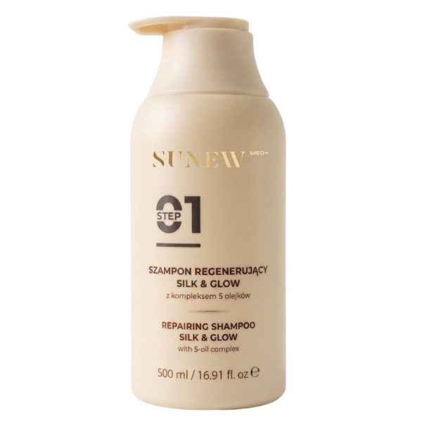SunewMed+ Silk & Glow szampon regenerujący z kompleksem 5 olejków 500ml