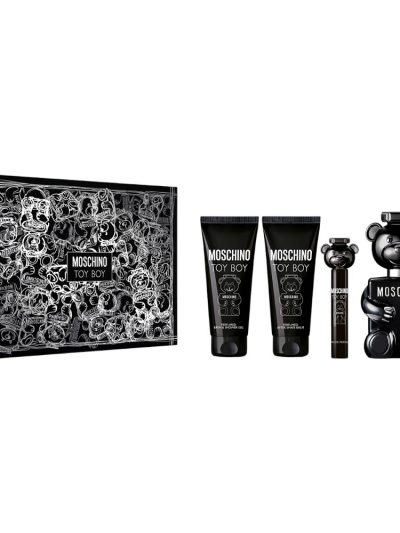 Moschino Toy Boy zestaw woda perfumowana spray 100ml + żel pod prysznic 100ml + balsam po goleniu 100ml + woda perfumowana spray 10ml