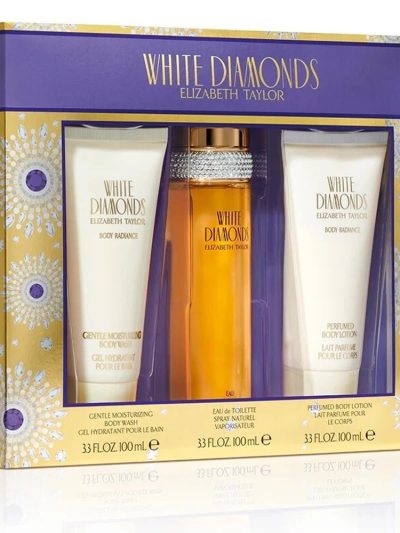 Elizabeth Taylor White Diamonds zestaw woda toaletowa spray 100ml + balsam do ciała 100ml + żel pod prysznic 100ml