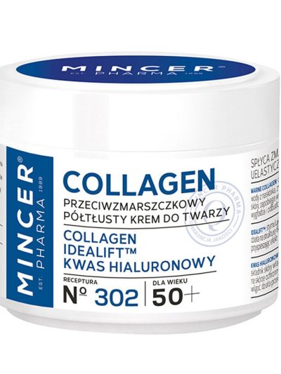 Mincer Pharma Collagen 50+ przeciwzmarszczkowy półtłusty krem do twarzy No.302 50ml