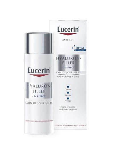 Eucerin Hyaluron-Filler + 3x Effect przeciwzmarszczkowy krem na dzień SPF15 do skóry normalnej i mieszanej 50ml
