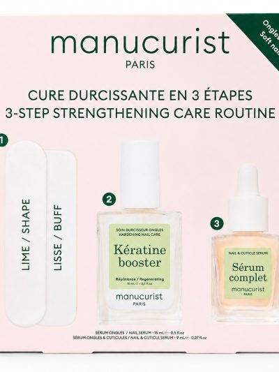 Manucurist 3-Step Strengthening Care Routine zestaw do pielęgnacji miękkich i zniszczonych paznokci