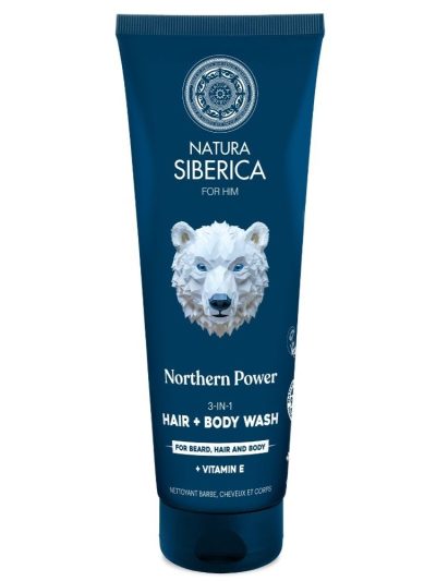 Natura Siberica For Real Men szampon dla mężczyzn 3w1 do włosów brody i ciała 200ml