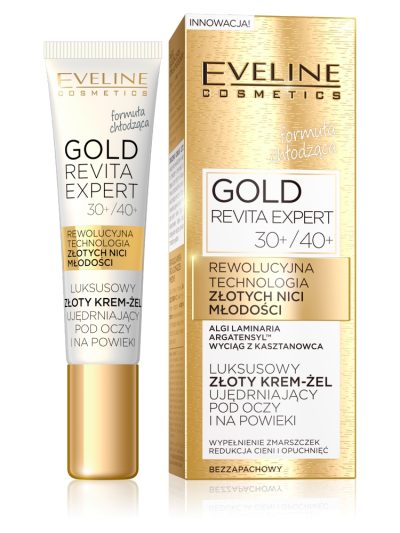 Eveline Cosmetics Gold Revita Expert luksusowy złoty krem-żel ujędrniający pod oczy i na powieki 30+/40+ 15ml