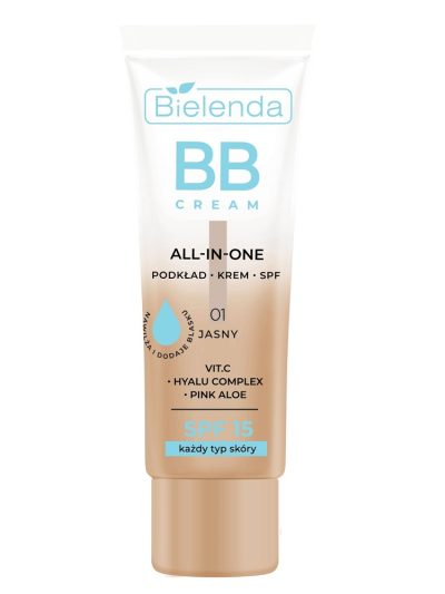 Bielenda All-In-One BB Cream multifunkcyjny krem BB SPF15 każdy typ skóry 01 Jasny 30g