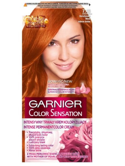 Garnier Color Sensation krem koloryzujący do włosów 7.40 Bursztynowa Miedź