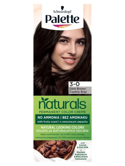 Palette Permanent Naturals Color Creme farba do włosów trwale koloryzująca 800/ 3-0 Ciemny Brąz