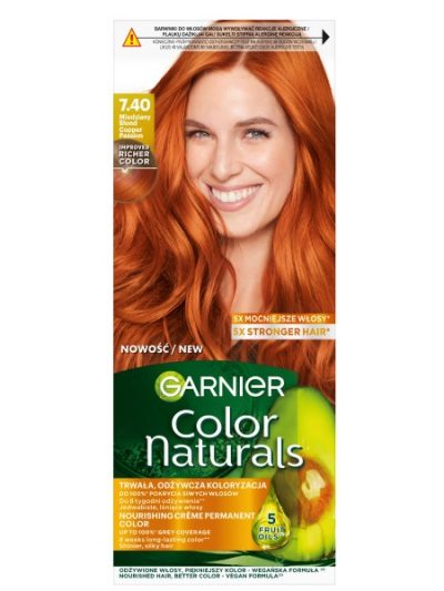 Garnier Color Naturals odżywcza farba do włosów 7.40 Miedziany Blond