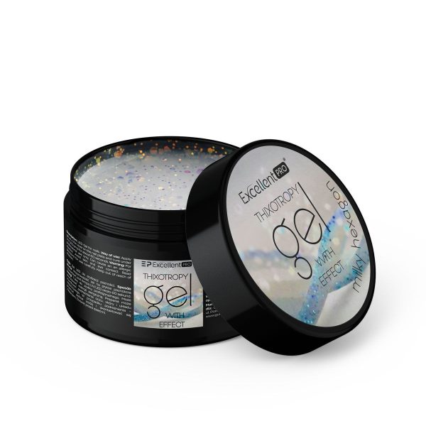 Excellent PRO Thixotropy Gel With Effect żel budujący Milky Hexagon 15g