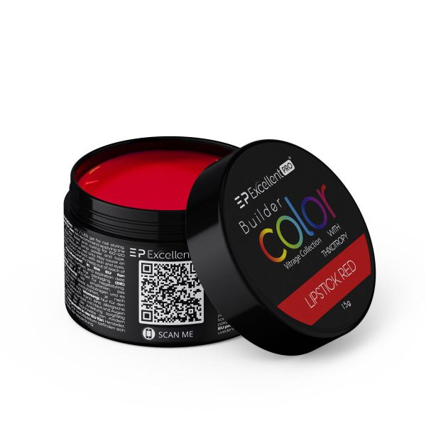 Excellent PRO Builder Color With Thixotropy żel budujący Lipstick Red 15g
