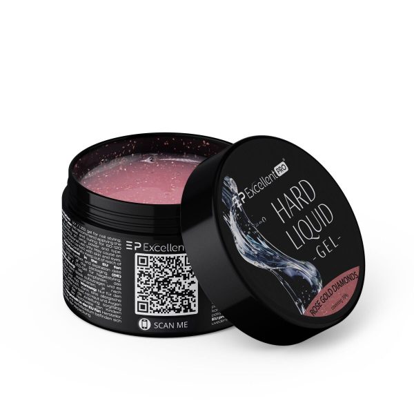 Excellent PRO Hard Liquid Gel żel budujący Rose Gold Diamonds 50g