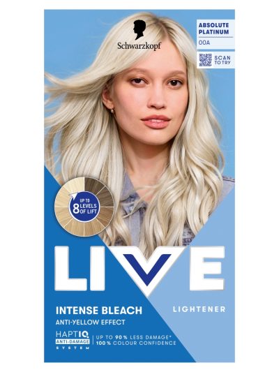 Schwarzkopf Live Intense Bleach rozjaśniacz do włosów 00A Absolute Platinum