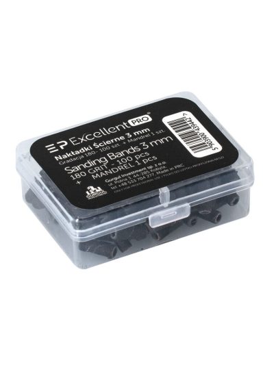 Excellent PRO Sanding Bands jednorazowe opaski ścierne o gradacji 180 z nośnikiem o średnicy 3mm 100szt