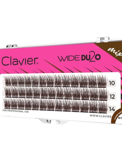 Clavier Wide Du2o Brown kępki rzęs skręt C o objętości 10D mix 10/12/14mm