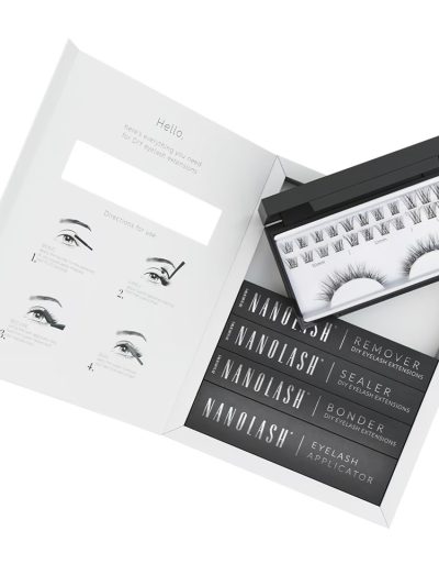 Nanolash DIY Extensions Starter Kit zestaw sztuczne rzęsy 10.12.14mm Classy 36szt. + bonder do rzęs 5ml + sealer do rzęs 5ml + aplikator do rzęs 1szt. + remover do rzęs 5ml