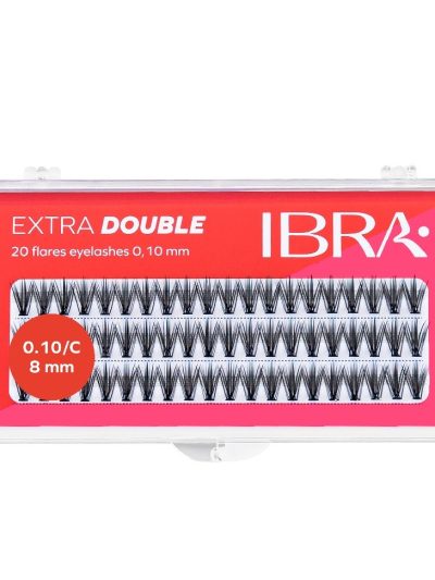 Ibra Kępki sztucznych rzęs Extra Double Knot-Free C 0.10-8mm