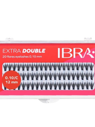 Ibra Kępki sztucznych rzęs Extra Double Knot-Free C 0.10-12mm
