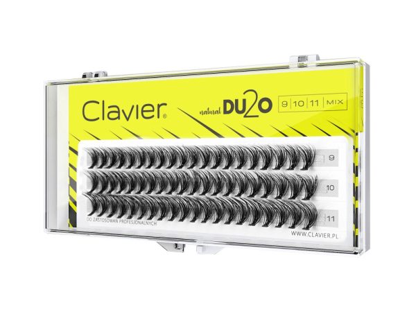Clavier DU2O Double Volume MIX kępki rzęs 9mm-10mm-11mm Black