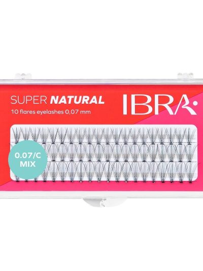 Ibra Super Natural kępki sztucznych rzęs 10 D-0.07mm C Mix